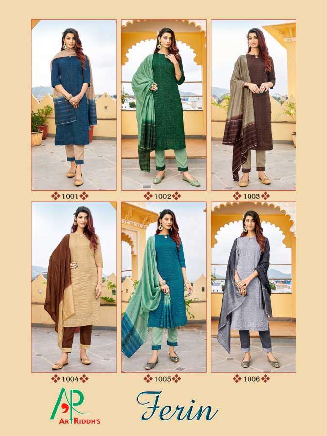 ART RIDDHS PRESENTS FERIN MUSLEEN LAKHNOWI EMBROIDERY WHOLESALE READYMADE COLLECTION